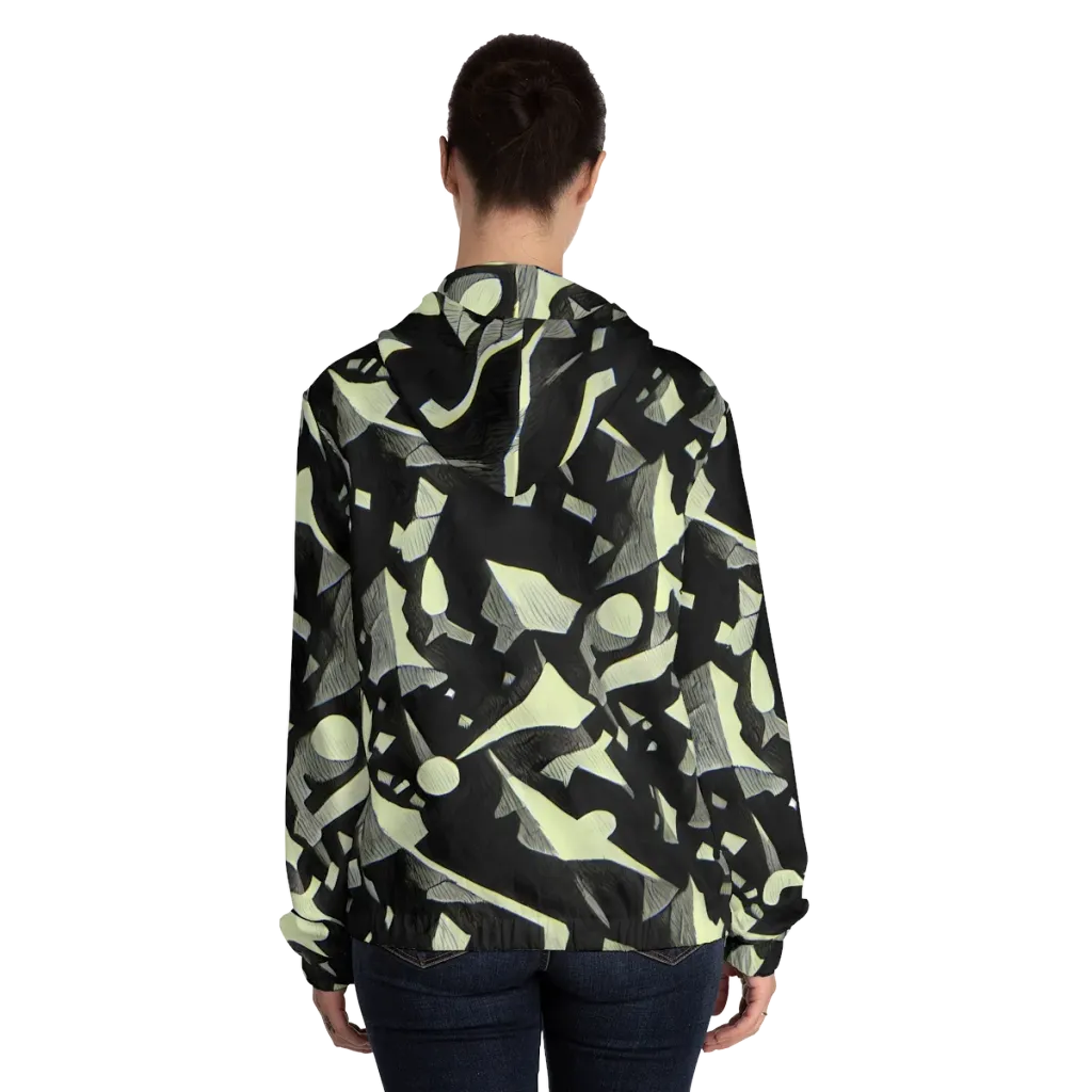 Obsidian Circuit on Women's Full-Zip Hoodie — Back On Person
