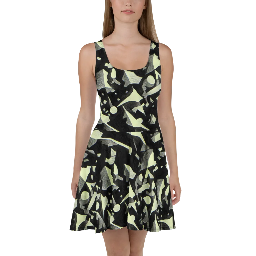 Obsidian Circuit on Skater Dress — Front