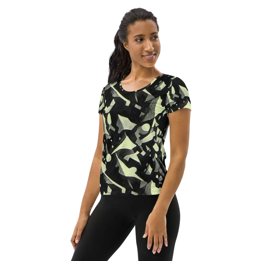 Obsidian Circuit on Women's Athletic T-Shirt — Left