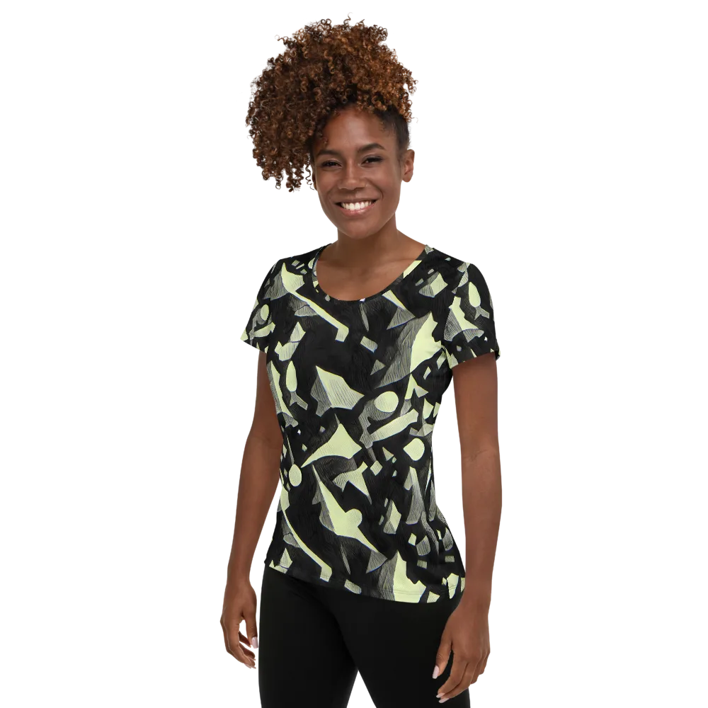 Obsidian Circuit on Women's Athletic T-Shirt — Left