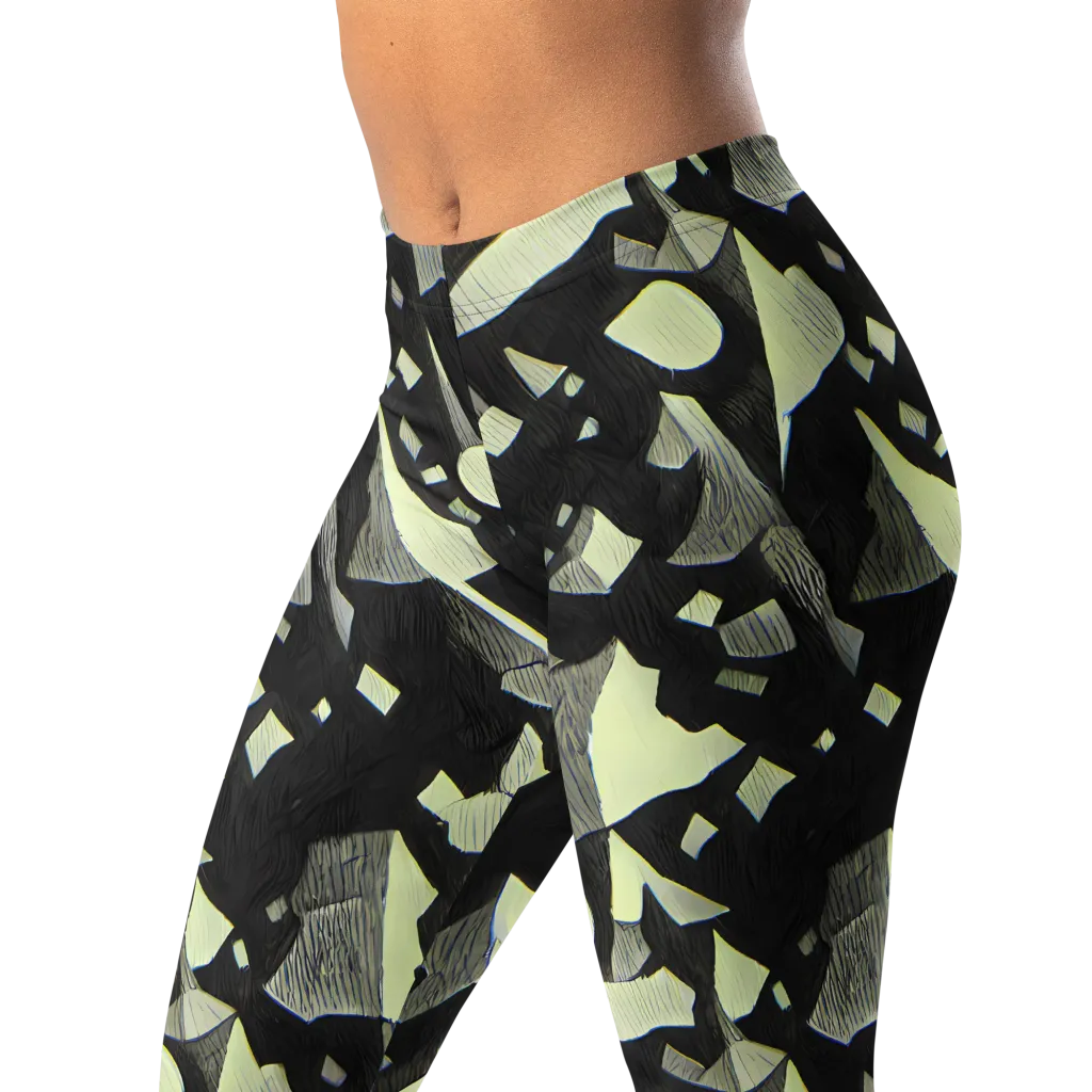 Obsidian Circuit on Leggings — Left Front