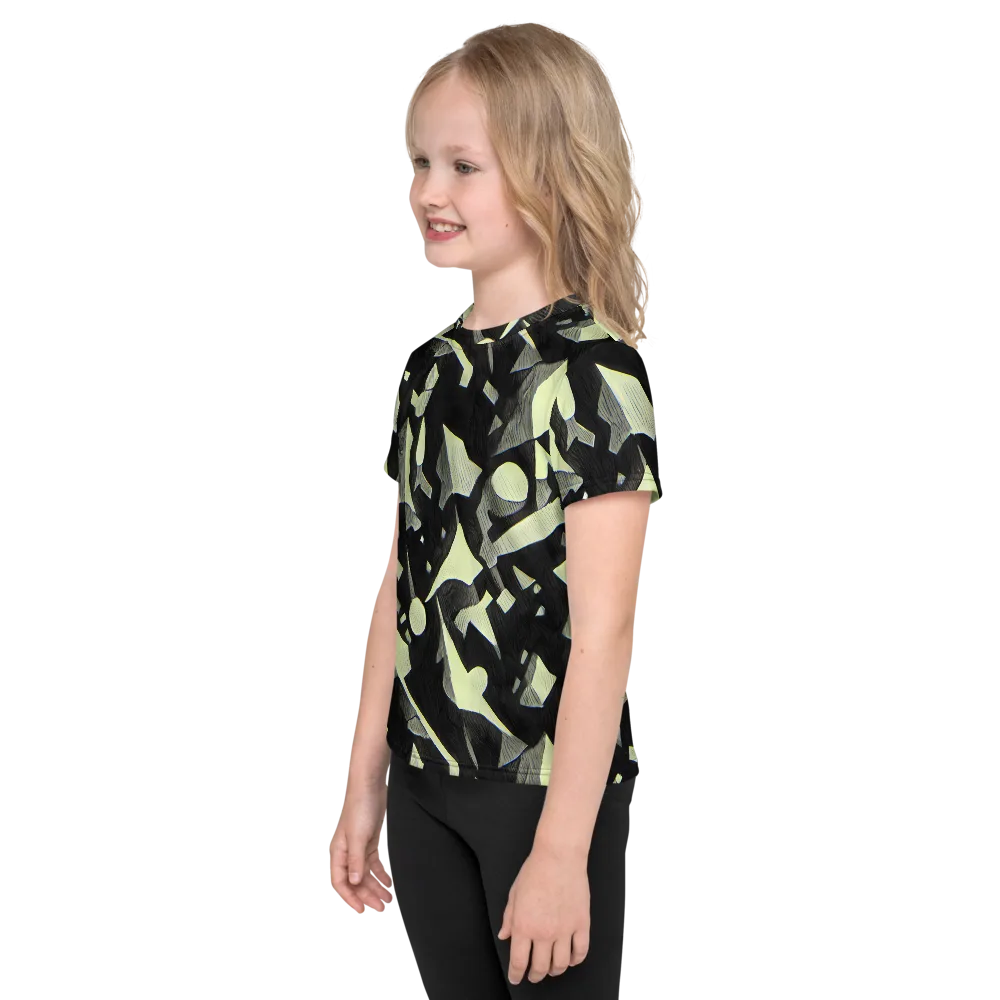 Obsidian Circuit on Kids Crew Neck T-Shirt — Left