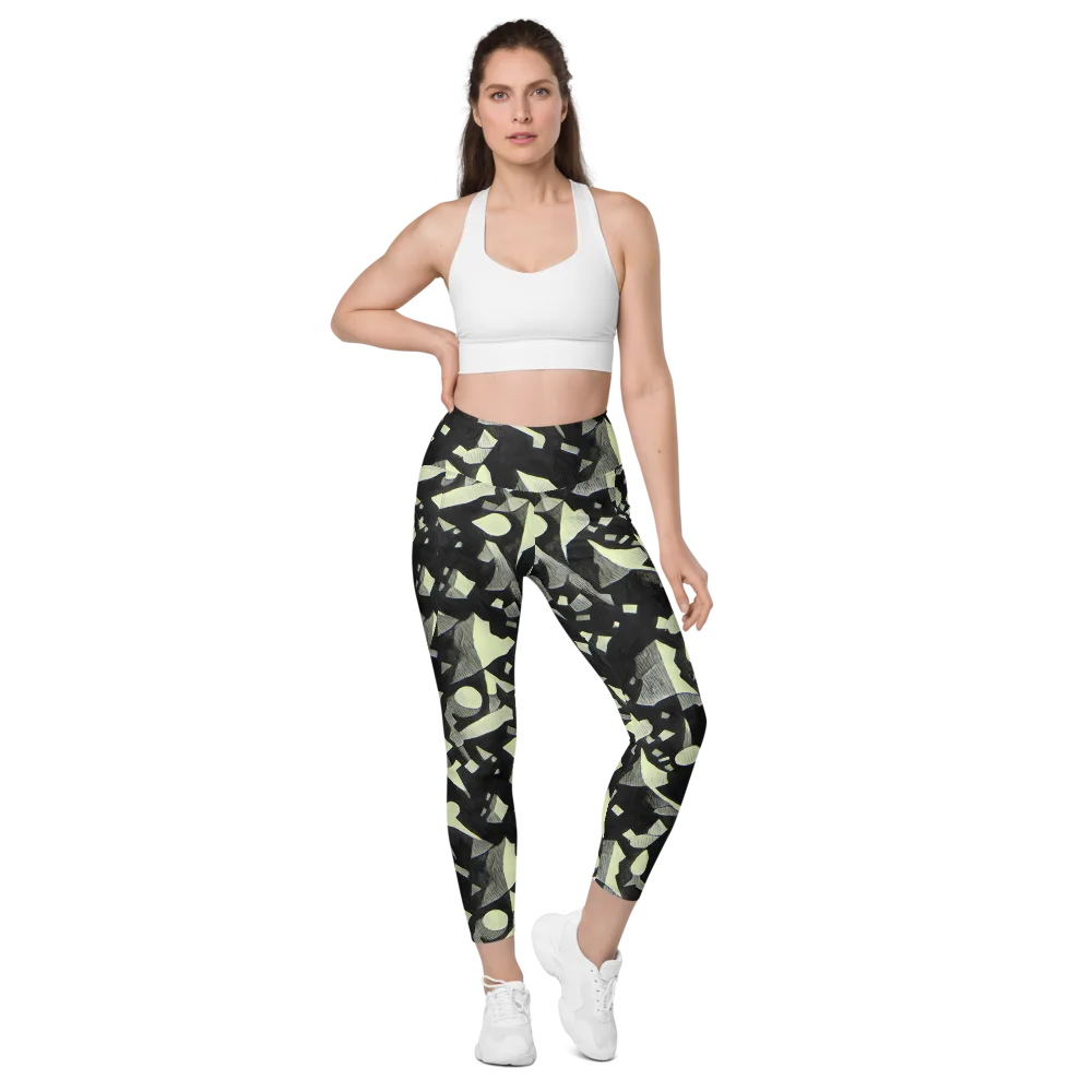 Obsidian Circuit on Leggings with Pockets — Front