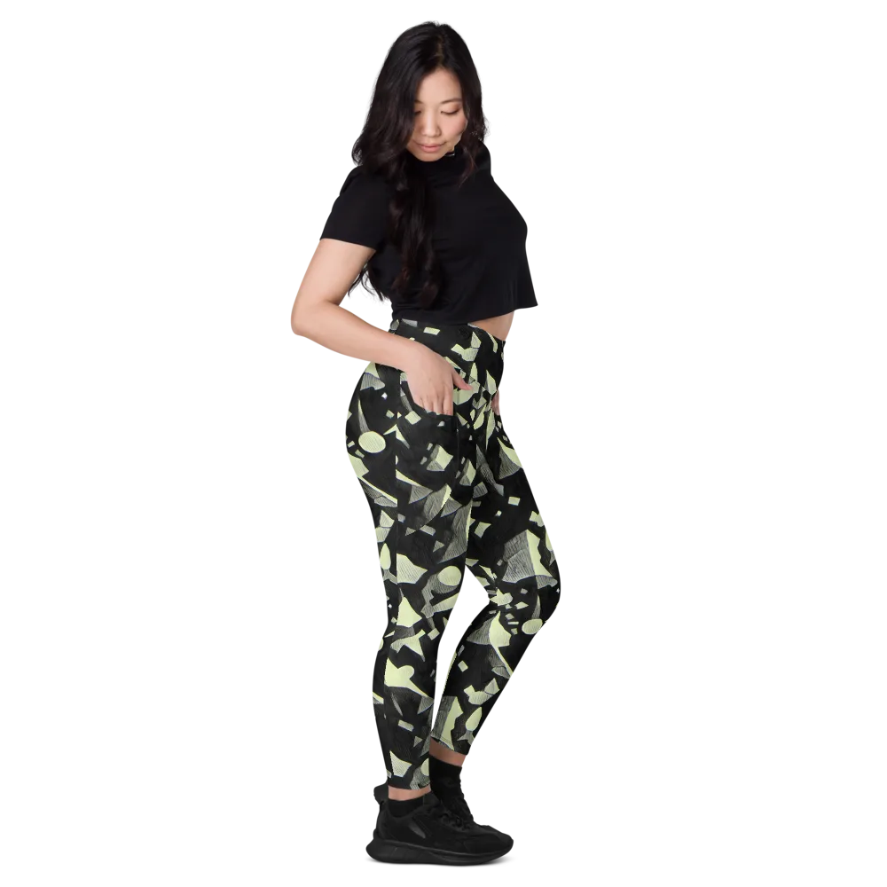 Obsidian Circuit on Leggings with Pockets — Right