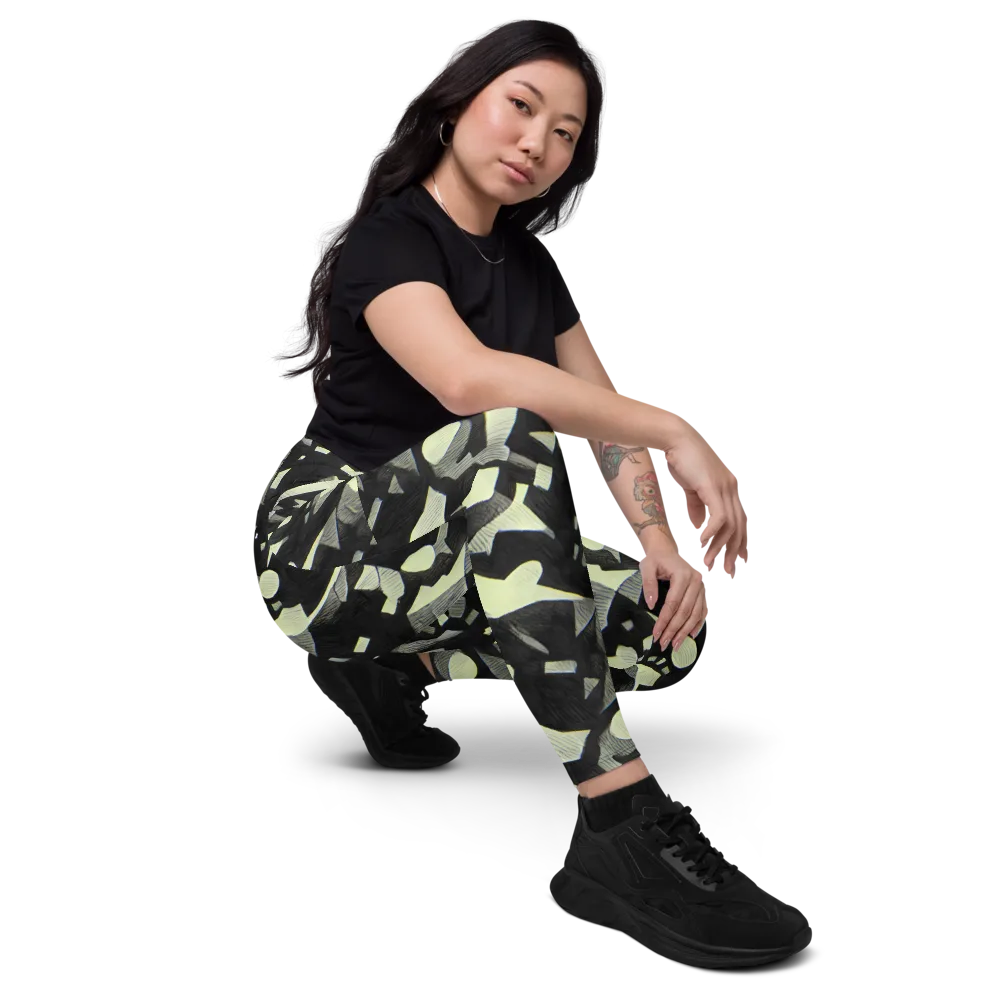 Obsidian Circuit on Leggings with Pockets — Right Front