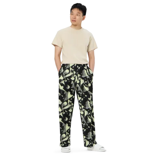 Obsidian Circuit on a Wide-Leg Pants