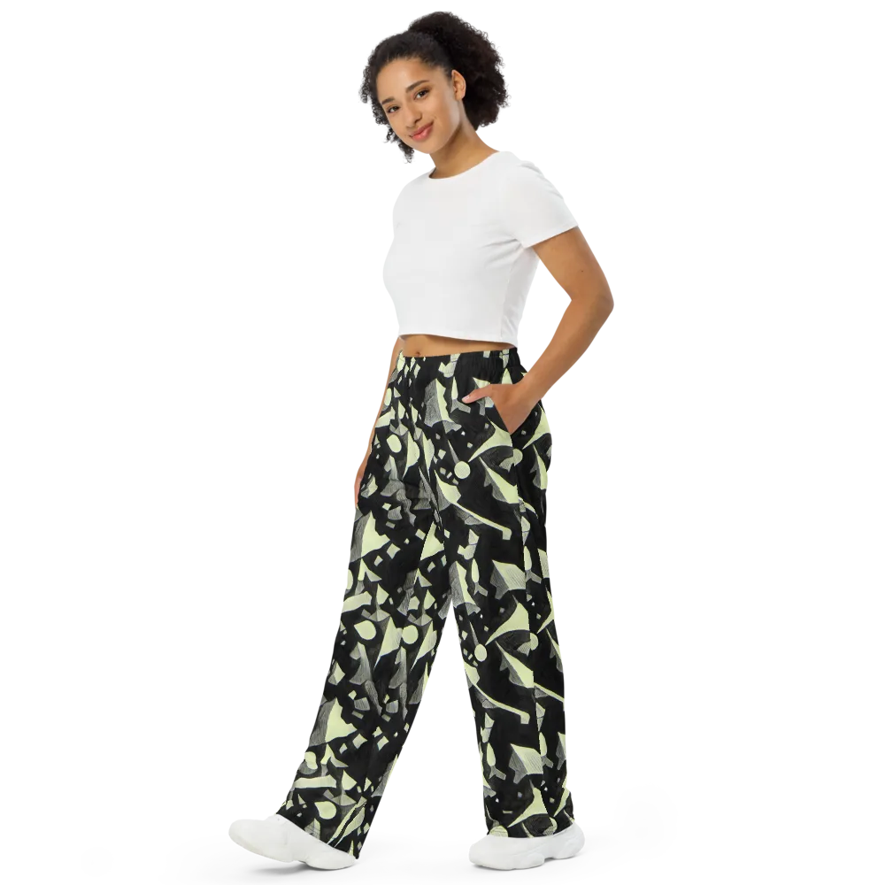 Obsidian Circuit on Wide-Leg Pants — Left Front