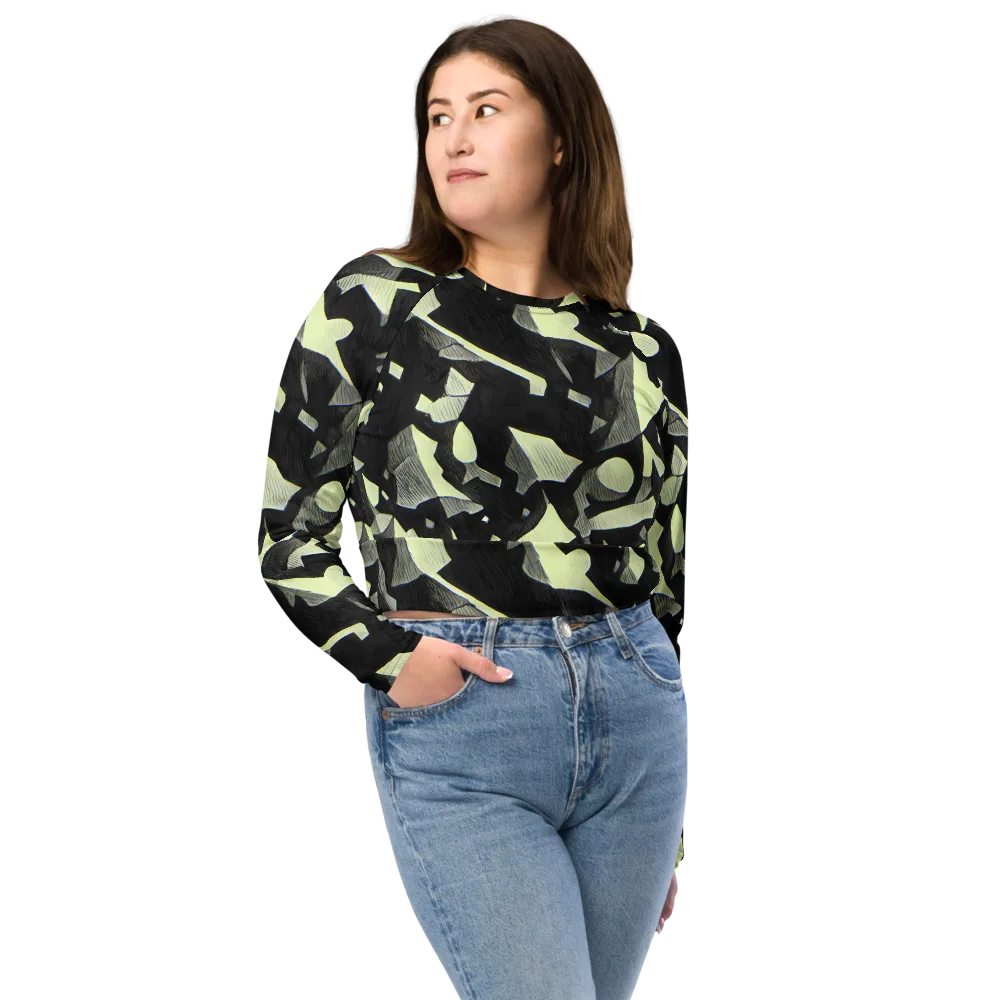 Obsidian Circuit on Long Sleeve Crop Top — Front