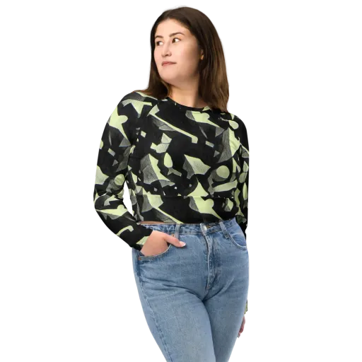 Obsidian Circuit on a Long Sleeve Crop Top