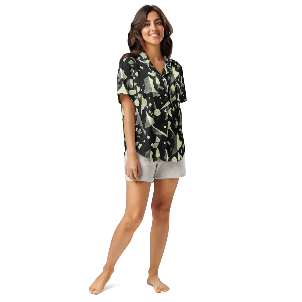 Obsidian Circuit on Women's Short Sleeve Pajama Top — Front