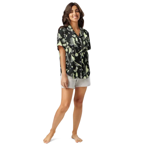 Obsidian Circuit on a Women's Short Sleeve Pajama Top