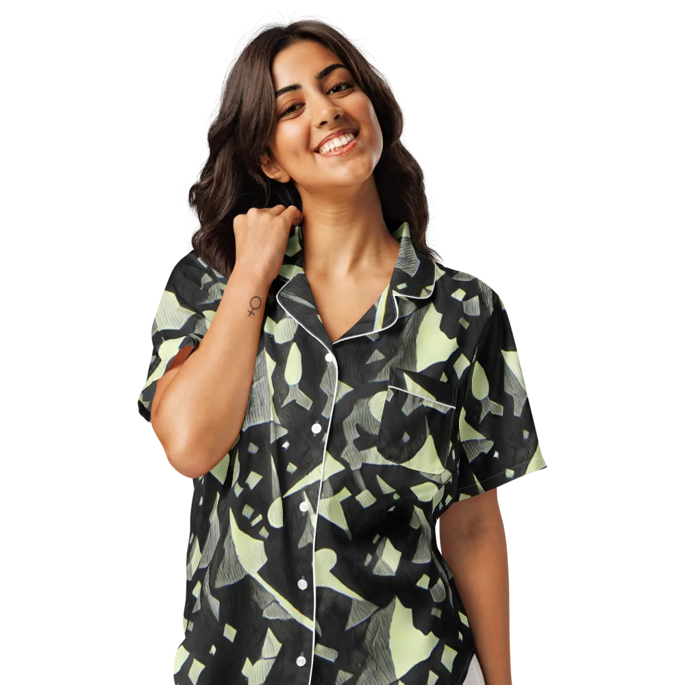 Obsidian Circuit on Women's Short Sleeve Pajama Top — Front