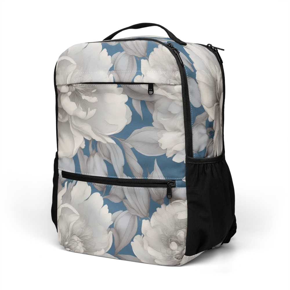 Silver Petal Tide on Utility Backpack — Left Front