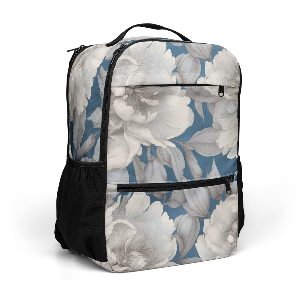 Silver Petal Tide on Utility Backpack — Right Front