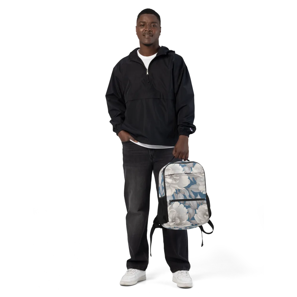 Silver Petal Tide on Utility Backpack — Front