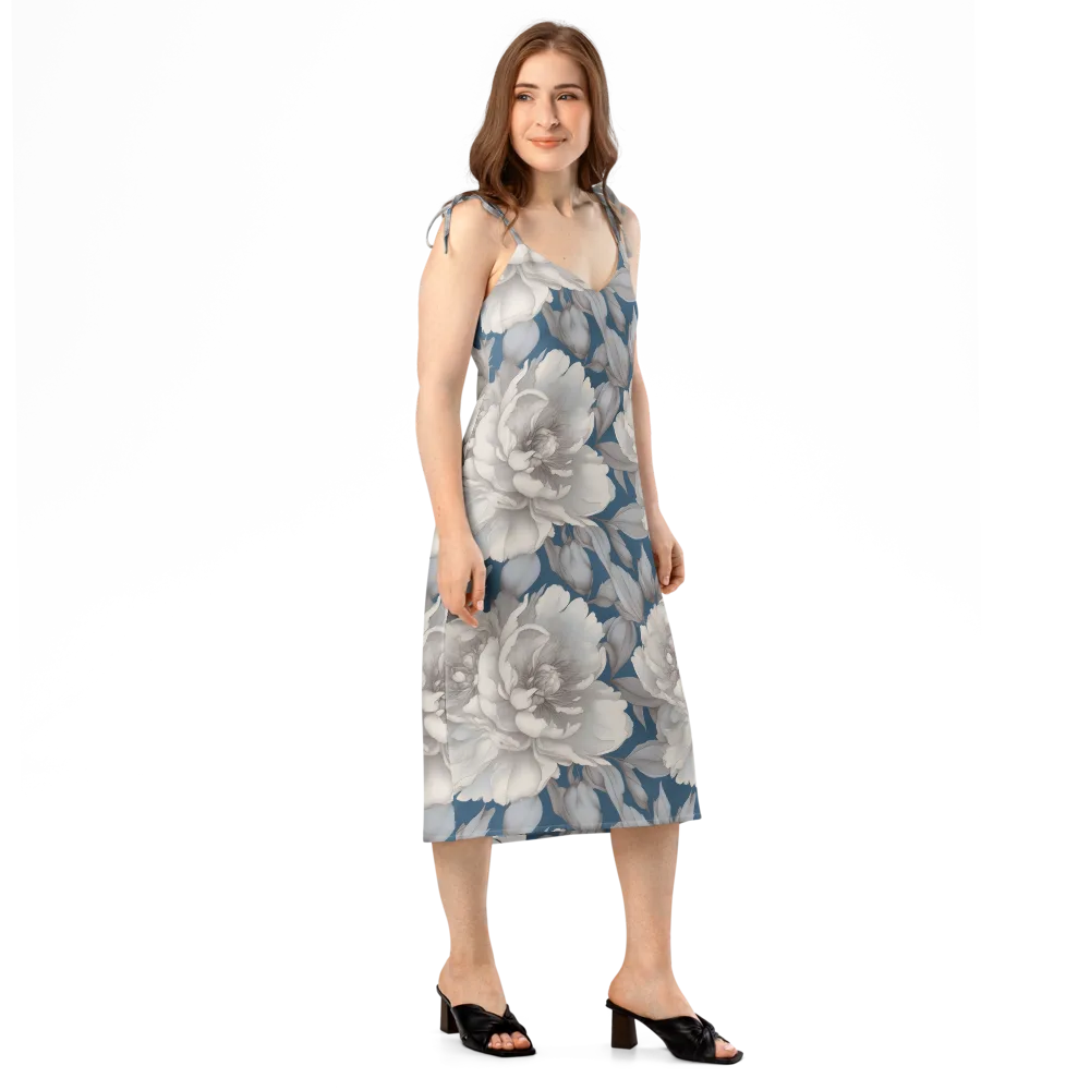 Silver Petal Tide on Slip Dress — Right Front