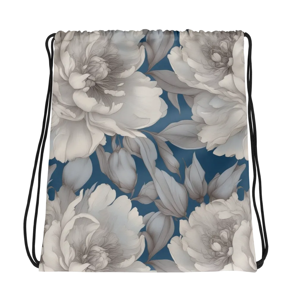 Silver Petal Tide on Drawstring Bag — Photo