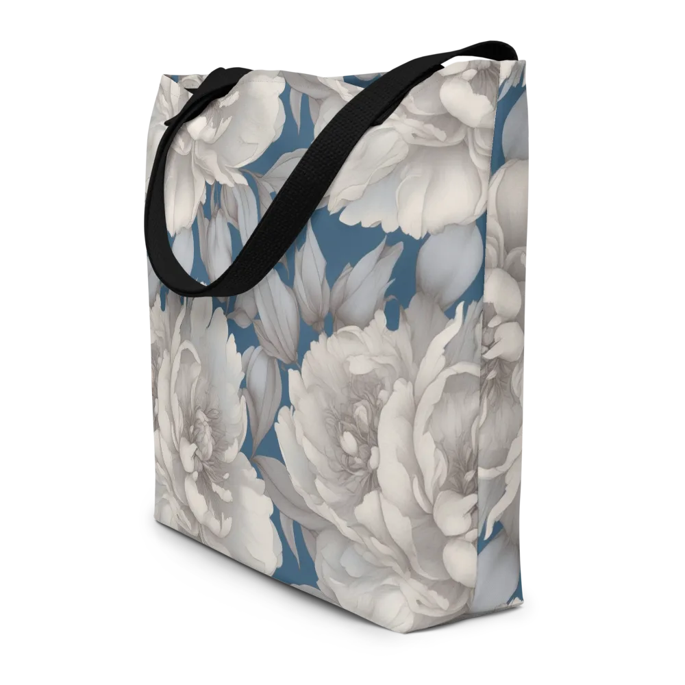Silver Petal Tide on Large Tote Bag W/ Pocket — Front
