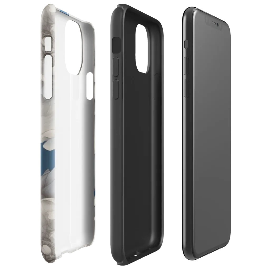 Silver Petal Tide on Tough Case for iPhone® — Right