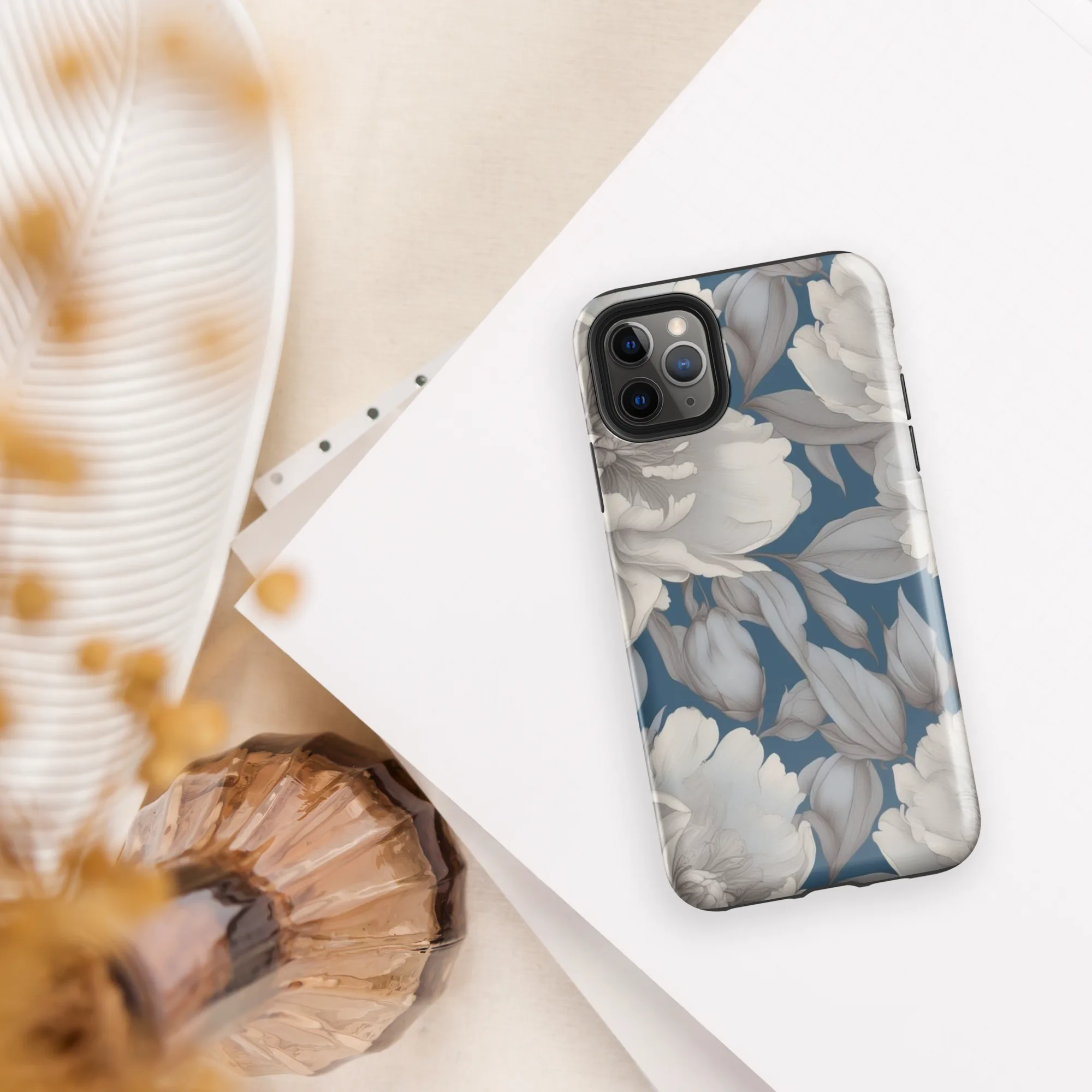 Silver Petal Tide on Tough Case for iPhone® — Front