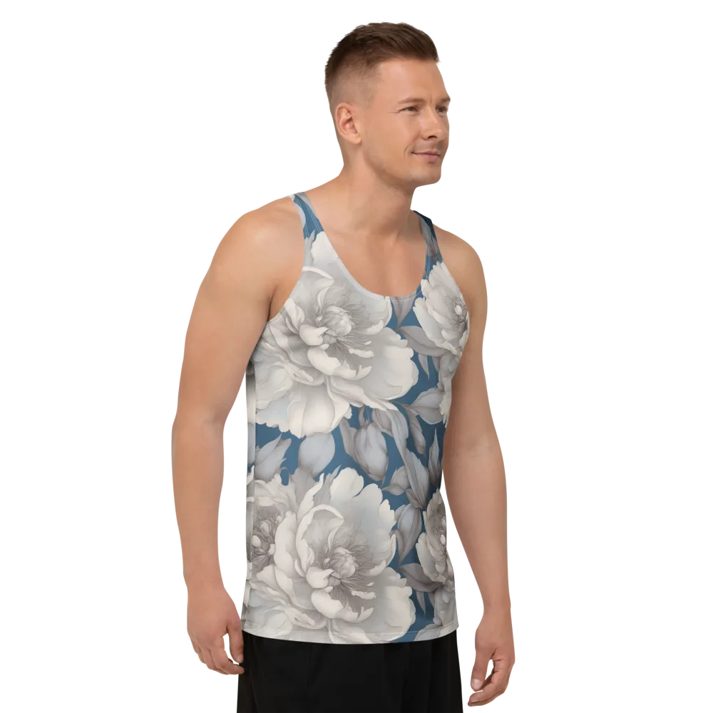 Silver Petal Tide on Men's Tank Top — Right Front