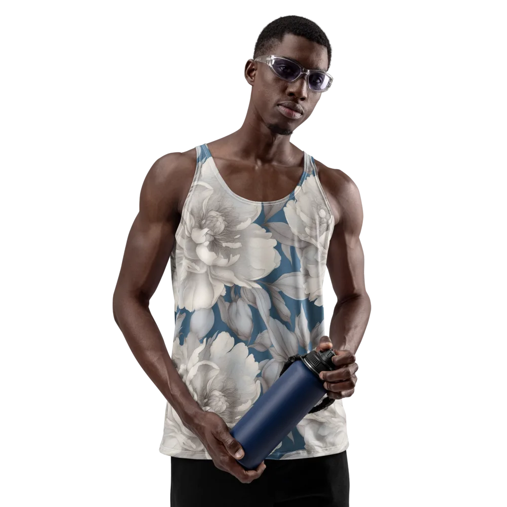 Silver Petal Tide on Men's Tank Top — Front