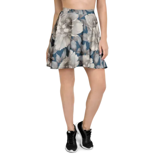 Silver Petal Tide on a Skater Skirt