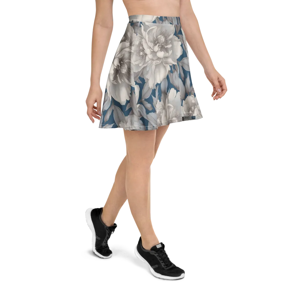Silver Petal Tide on Skater Skirt — Right