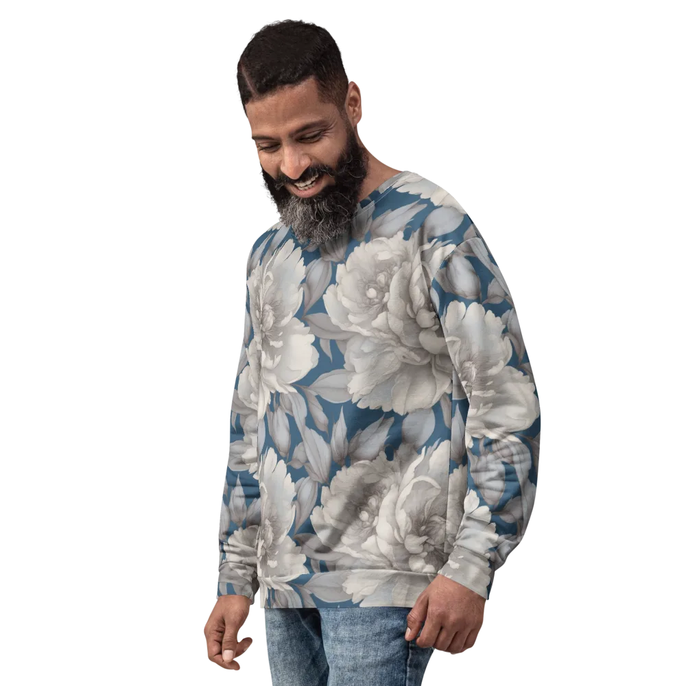 Silver Petal Tide on Sweatshirt — Left Front