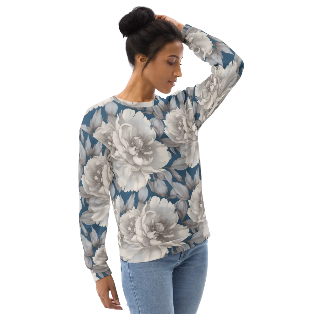 Silver Petal Tide on Sweatshirt — Right Front