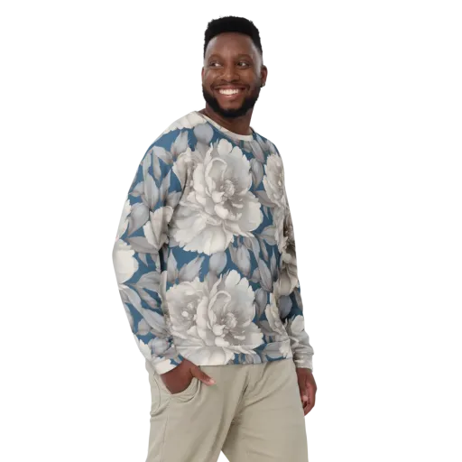 Silver Petal Tide on a Sweatshirt