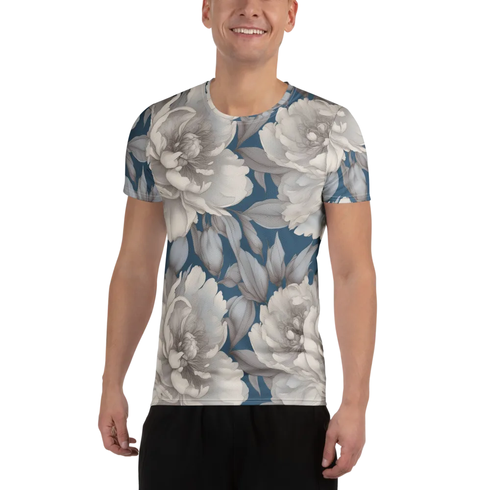 Silver Petal Tide on Men's Athletic T-Shirt — Front