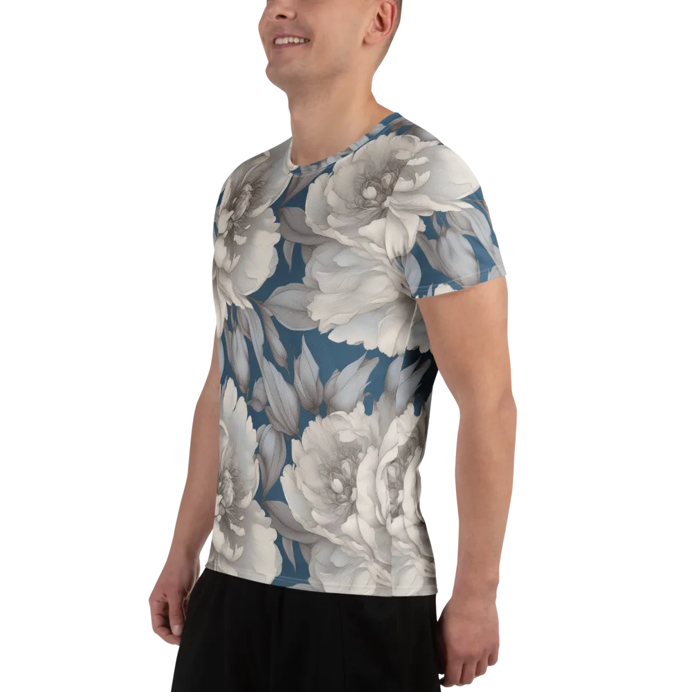 Silver Petal Tide on Men's Athletic T-Shirt — Left
