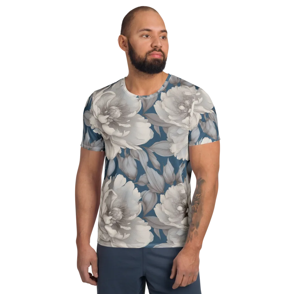 Silver Petal Tide on Men's Athletic T-Shirt — Front