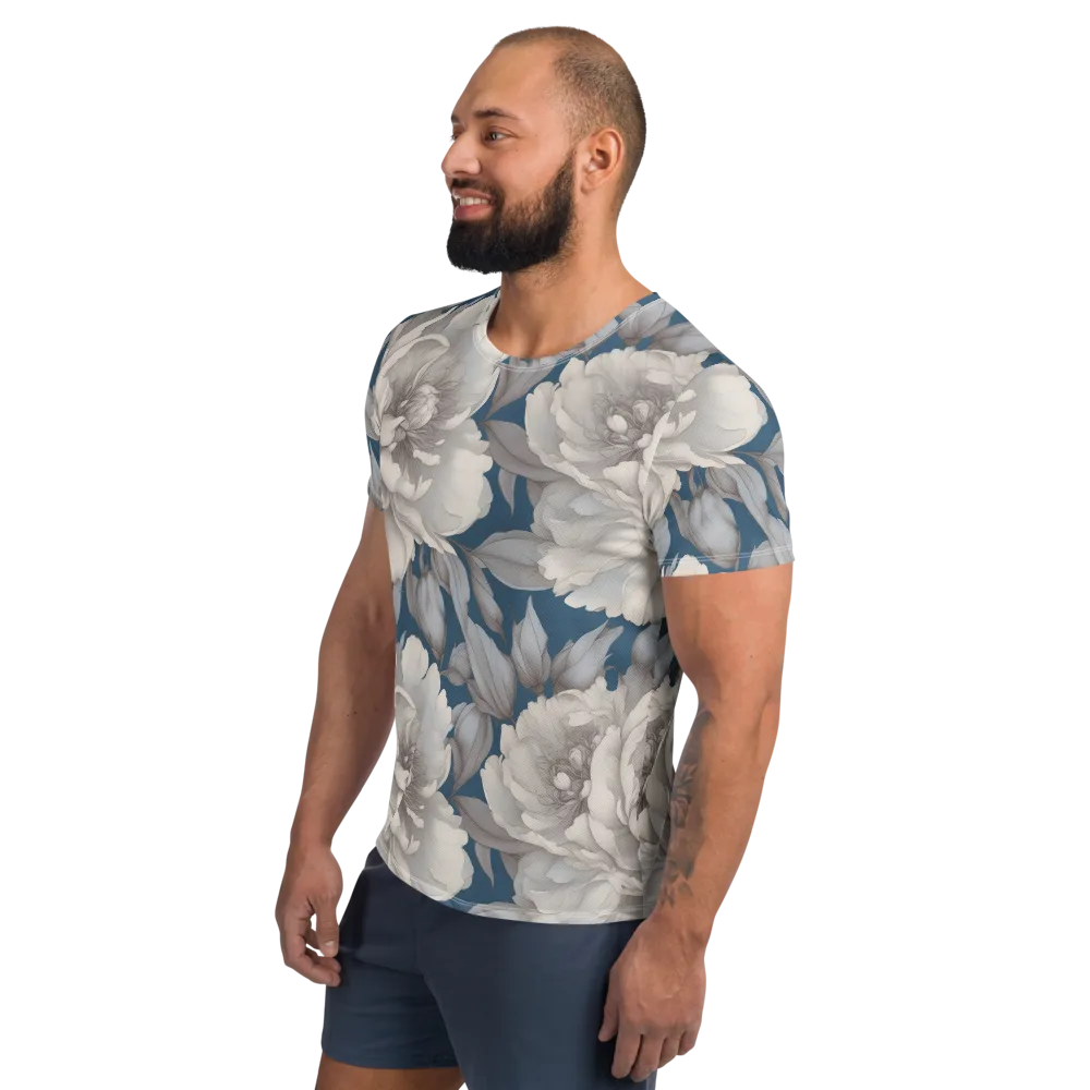 Silver Petal Tide on Men's Athletic T-Shirt — Left