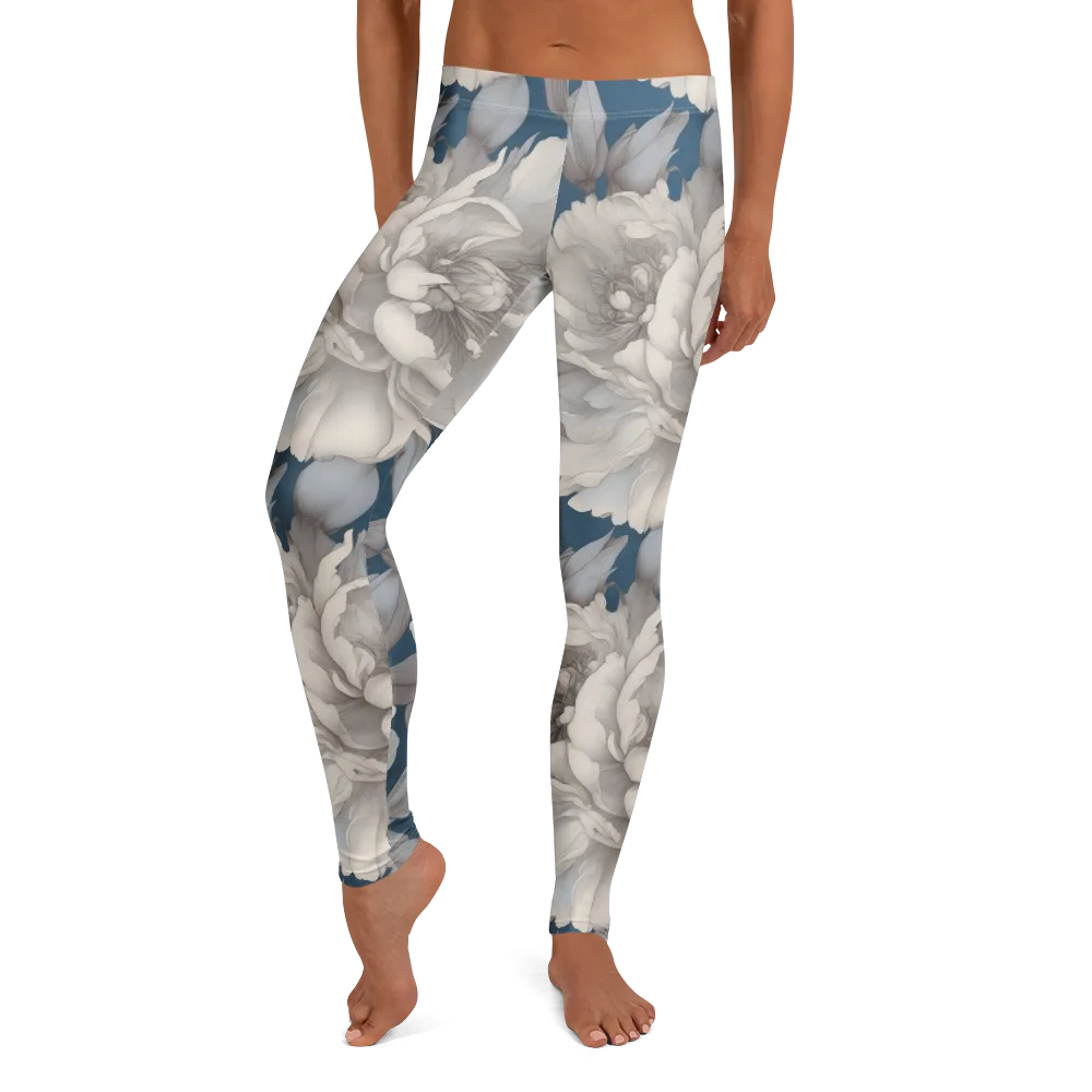 Silver Petal Tide on Leggings — Front