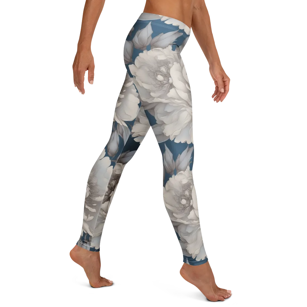 Silver Petal Tide on Leggings — Right
