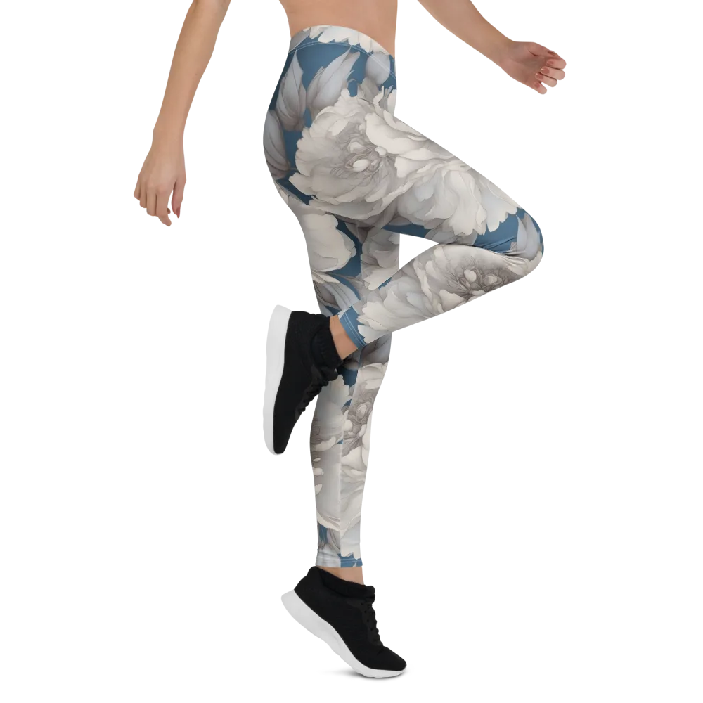 Silver Petal Tide on Leggings — Right