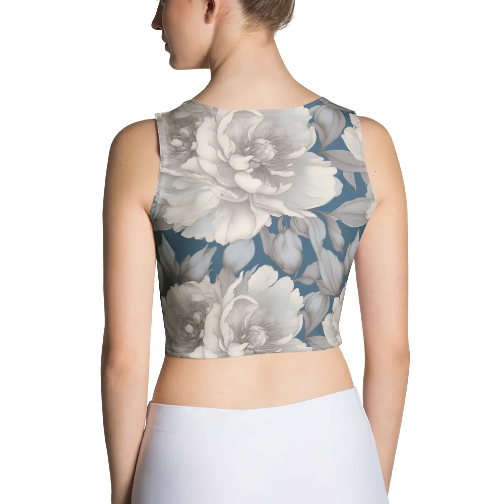 Silver Petal Tide on Crop Top — Back