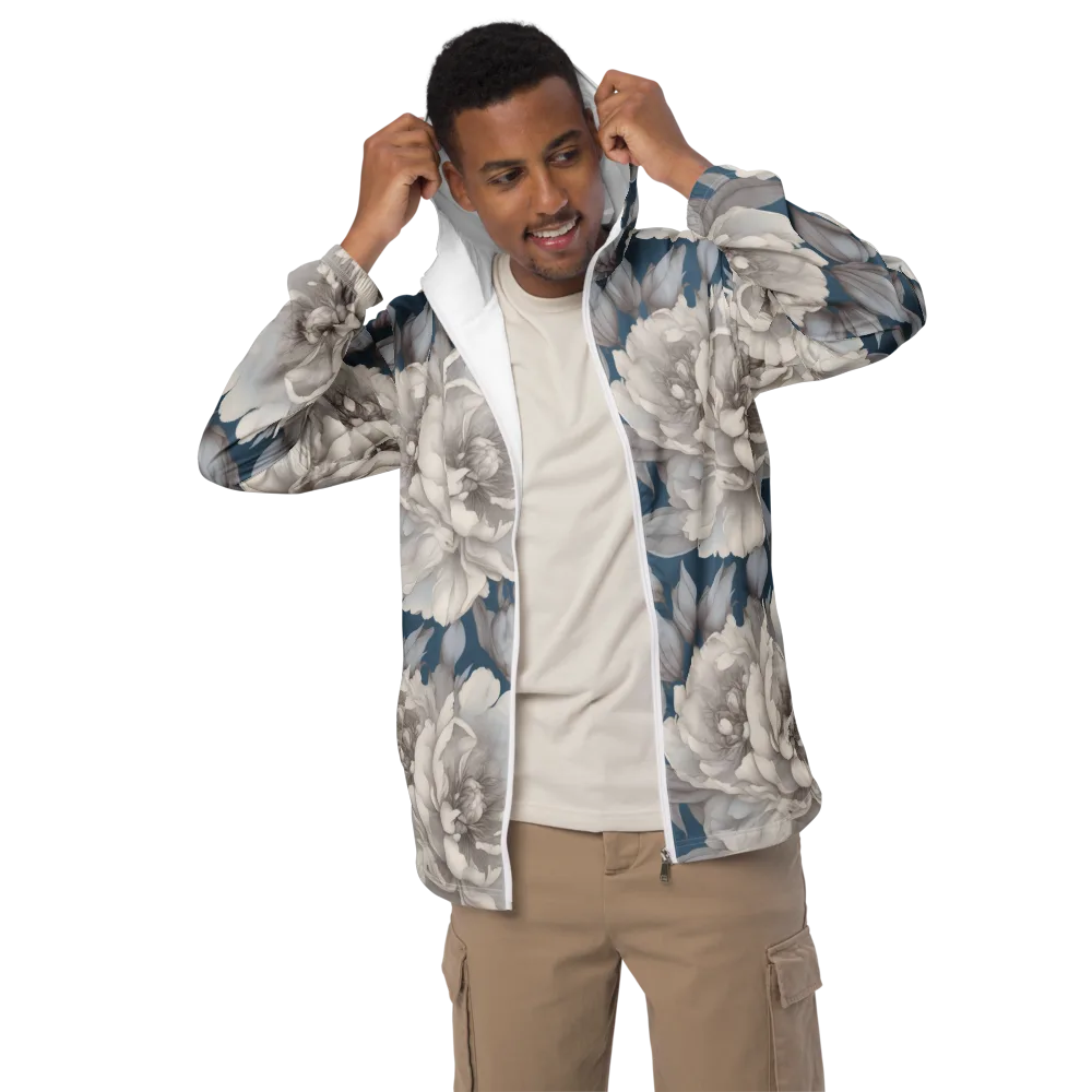 Silver Petal Tide on Men's Windbreaker — Front