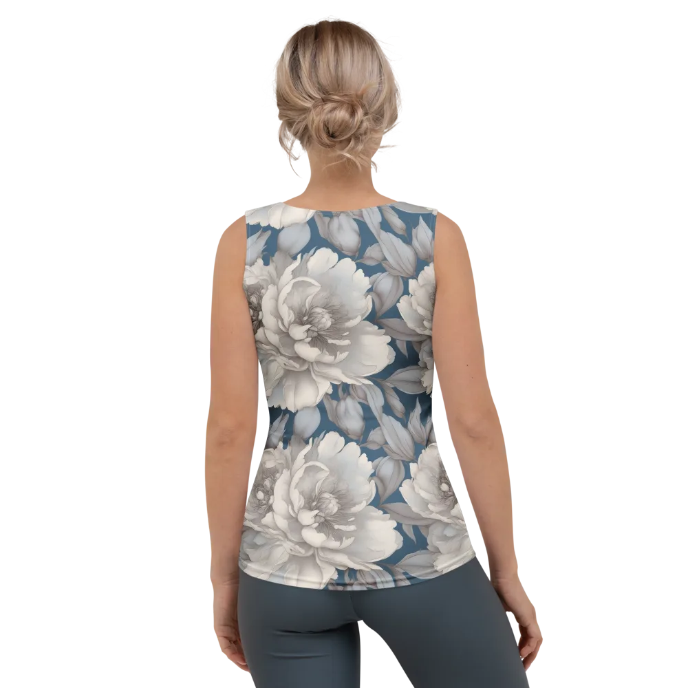 Silver Petal Tide on Women's Tank Top — Back