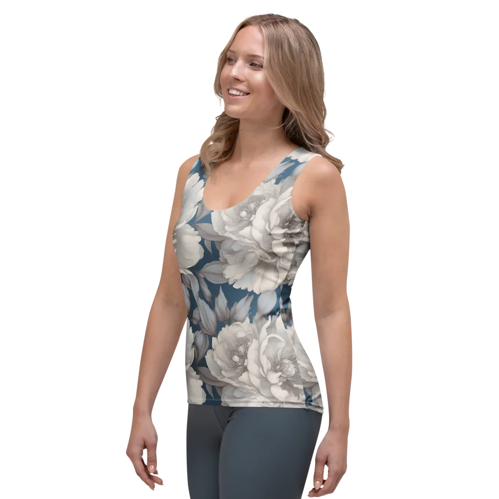 Silver Petal Tide on Women's Tank Top — Left Front