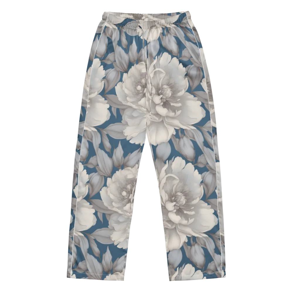 Silver Petal Tide on Women's Pajama Pants — Front