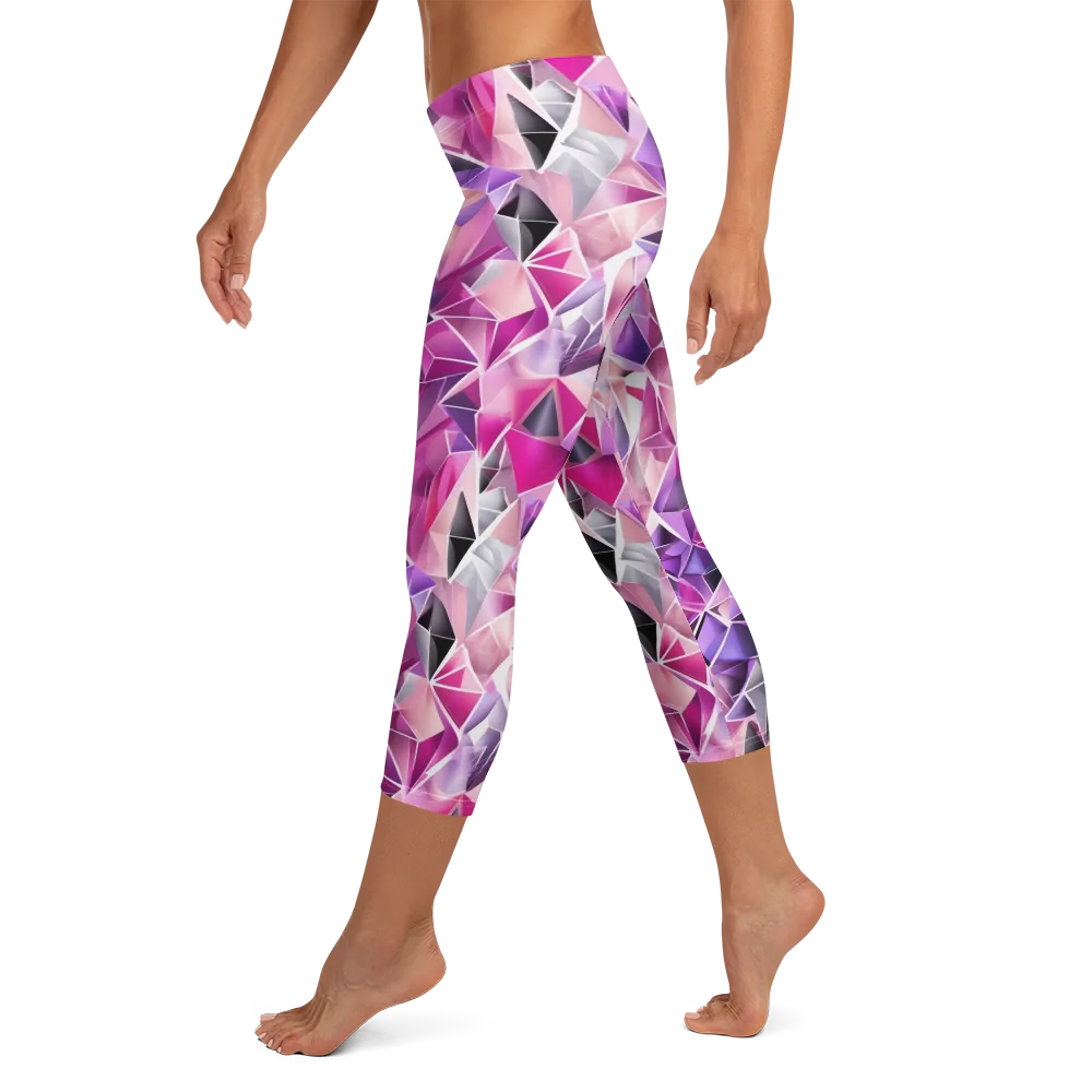 Amethyst Static on Capri Leggings — Left