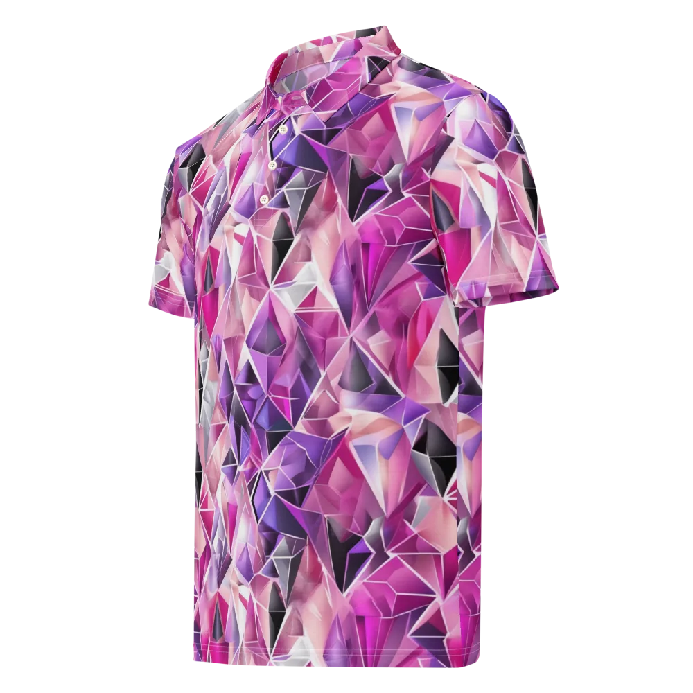Amethyst Static on Men's Slim Fit Polo Shirt — Left Front