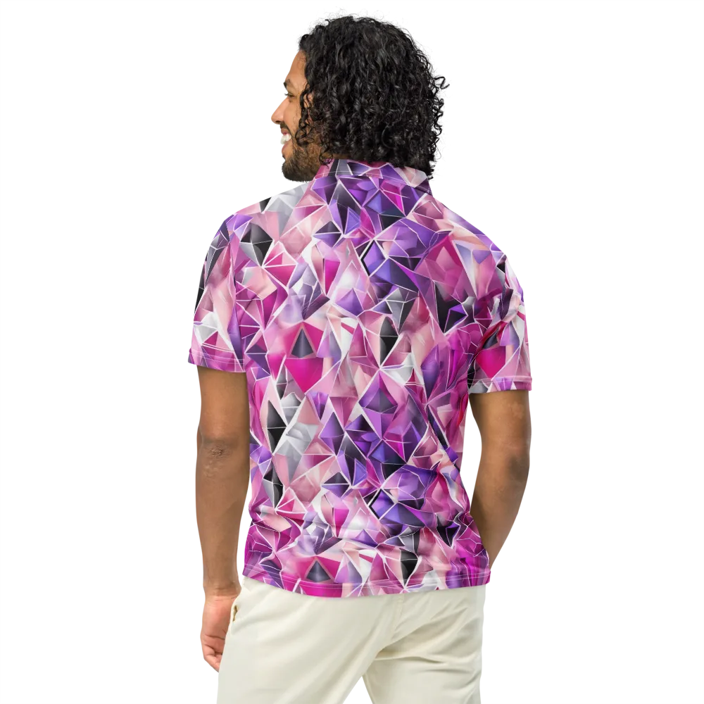 Amethyst Static on Men's Slim Fit Polo Shirt — Back