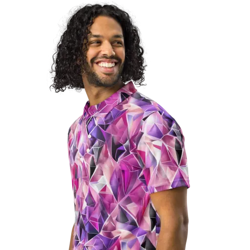 Amethyst Static on a Men's Slim Fit Polo Shirt
