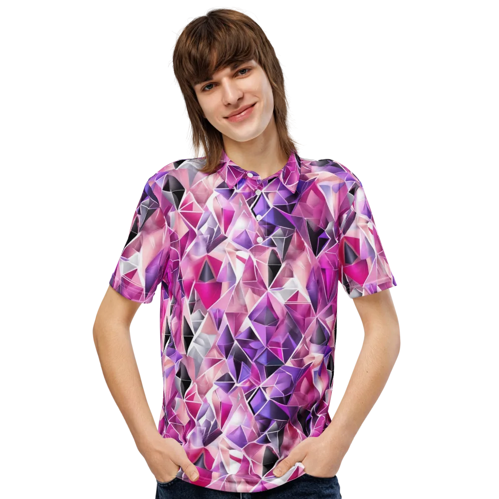 Amethyst Static on Men's Slim Fit Polo Shirt — Front