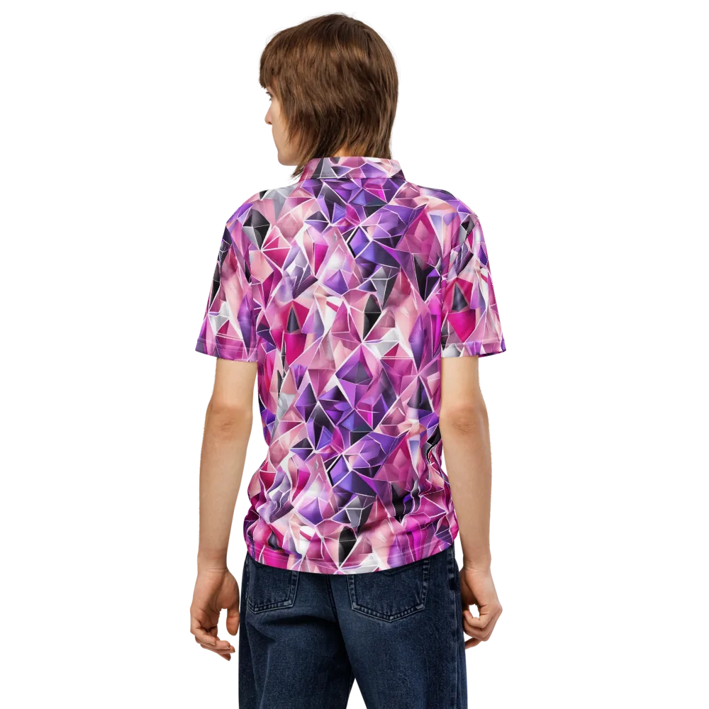 Amethyst Static on Men's Slim Fit Polo Shirt — Back