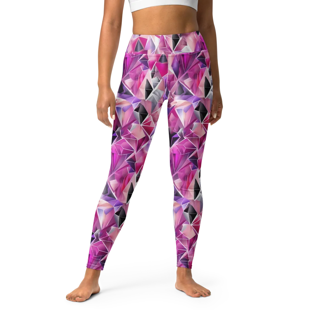 Amethyst Static on Yoga Leggings — Front